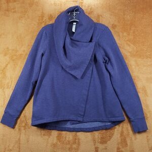 ZELLA Jacket Womens XS Blue Draped Wrap Fleece Lined SHOOTING STAR Thumbholes